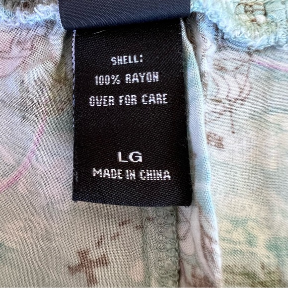 Disney Peter Pan Mermaid Lagoon Retro Challis Shorts Large Loose Fit Pleated GUC - Picture 9 of 10